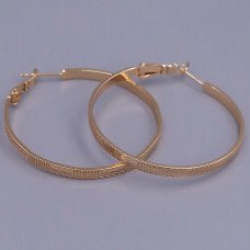 Сережки-кільця XР із рифленням. Позолота 18К. Діаметр: 39 мм. Товщина 3 мм.