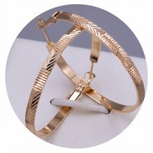 Сережки-кільця XР із рифленням. Позолота 18К. Діаметр: 39 мм. Товщина 3 мм.