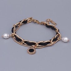 Браслет Stainless Steel. Сталь. Позолота ЧВ. Довжина: 17-20 см