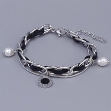 Браслет Stainless Steel. Сталь. Родій. Довжина: 17-20 см