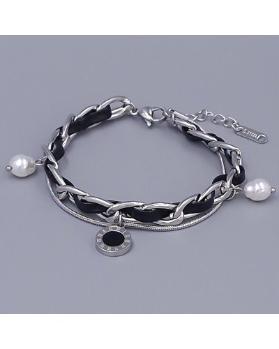 Браслет Stainless Steel. Сталь. Родій. Довжина: 17-20 см