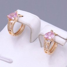 Сережки ХР M&L. Позолота 18К. Камені: циркон. Діаметр: 13 мм. Ширина: 6 мм.