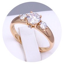 Каблучка XР. Позолота 18К. Камені: білий циркон. Є: 17р 18р 19р