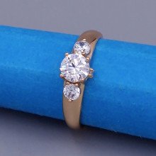 Каблучка XР. Позолота 18К. Камені: білий циркон. Є: 17р 18р 19р