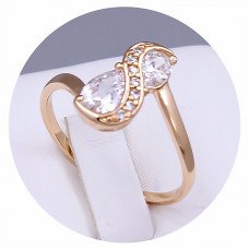 Каблучка XР. Позолота 18К. Камені: білий циркон. Є: 16р 17р 18р 19р 20р