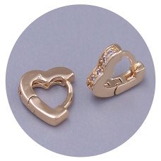 Сережки ХР M&L. Позолота 18К. Камені: білий циркон. Довжина: 10 мм. Ширина: 3 мм.