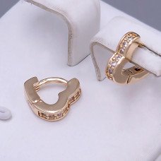 Сережки ХР M&L. Позолота 18К. Камені: білий циркон. Довжина: 10 мм. Ширина: 3 мм.