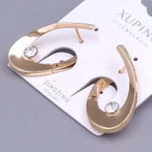 Сережки ХР. Позолота 18К. Камені: білий циркон. Довжина: 28 мм. Ширина: 16 мм.