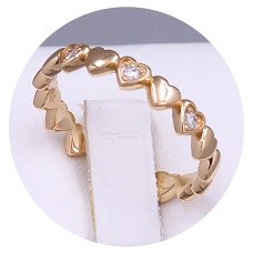 Каблучка XР. Позолота 18К. Камені: білий циркон. Є: 18р 19р