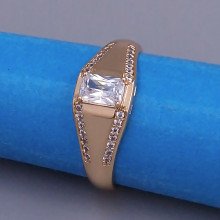 Каблучка XР. Позолота 18К. Камені: білий циркон. Є: 17р