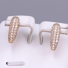 Сережки ХР. Позолота 18К. Камені: білий циркон. Довжина: 18 мм. Ширина: 6 мм.