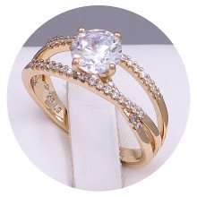Каблучка XР. Позолота 18К. Камені: циркон. Є: 17р 19р