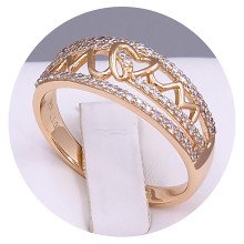 Каблучка XР. Позолота 18К. Камені: циркон. Є: 16р 17р
