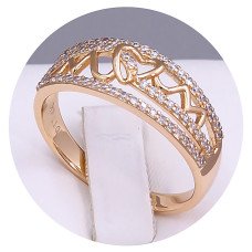 Каблучка XР. Позолота 18К. Камені: циркон. Є: 16р 17р