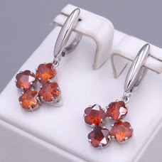 Сережки ХР. Родій. Камені: циркон. Довжина: 34 мм. Ширина: 15 мм.