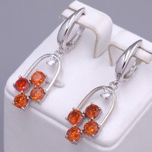 Сережки ХР. Родій. Камені: циркон. Довжина: 43 мм. Ширина: 12 мм.