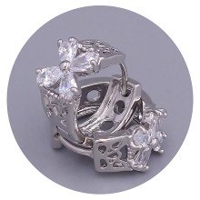 Сережки ХР. Родій. Камені: циркон. Діаметр: 15 мм. Ширина: 9 мм.