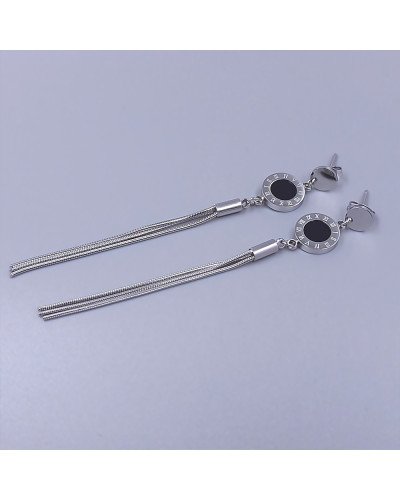 Сережки-гвоздики Stainless Steel. Сталь. Родій. Довжина: 77 мм. Ширина: 10 мм.