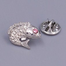 Пін. Родій. Камені: циркон. Довжина: 14 мм. Ширина: 19 мм.