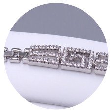 Браслет ХР. Родій. Камені: білий циркон. Довжина: 18-20 см. Ширина: 9 мм.