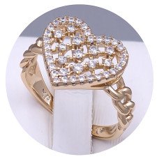 Каблучка XР. Позолота 18К. Камені: циркон. Є: 16р 17р 19р