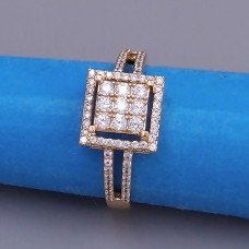 Каблучка XР. Позолота 18К. Камені: білий циркон. Є: 16р 17р 18р