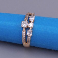 Каблучка XР. Позолота 18К. Камені: білий циркон. Є: 17р 18р 20р