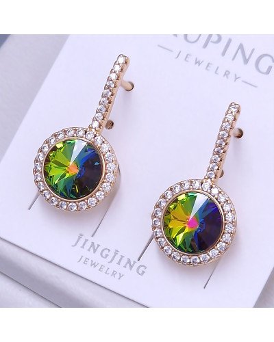 Сережки XР. Позолота 18К. Камені: Swarovski та циркон. Довжина: 23 мм. Ширина: 12 мм.