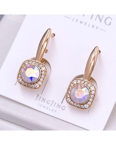 Сережки XР. Позолота 18К. Камені: Swarovski бензинового кольору та циркон. Довжина: 24 мм. Ширина: 9 мм.