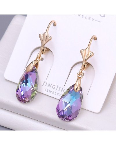 Сережки XР. Позолота 18К. Камені: Swarovski хамелеон. Довжина: 35 мм. Ширина: 10 мм.