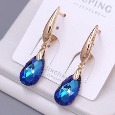 Сережки XР. Позолота 18К. Камені: Swarovski хамелеон. Довжина: 38 мм. Ширина: 9 мм.