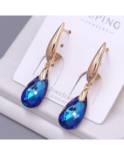Сережки XР. Позолота 18К. Камені: Swarovski хамелеон. Довжина: 38 мм. Ширина: 9 мм.
