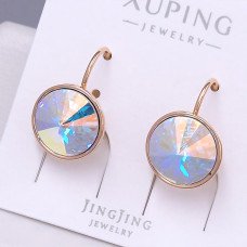 Сережки XР. Позолота 18К. Камені: Swarovski бензинового кольору. Довжина: 16 мм. Ширина: 12 мм.