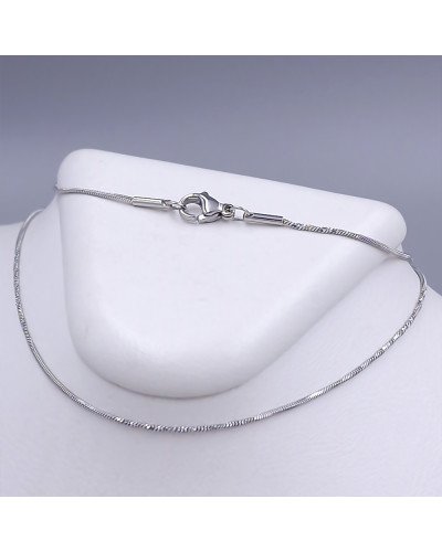 Ланцюжок Stainless Steel. Сталь. Родій. Довжина: 45 см. Ширина: 1 мм.