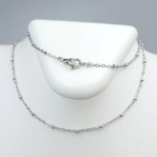 Ланцюжок Stainless Steel. Сталь. Родій. Довжина: 45 см. Ширина: 1 мм.