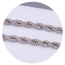 Ланцюжок Stainless Steel. Сталь. Родій. Довжина: 60 см. Ширина: 2 мм.