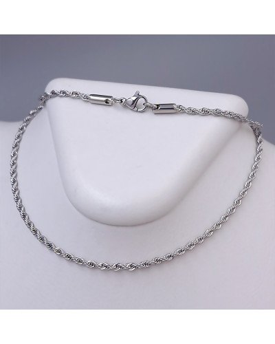 Ланцюжок Stainless Steel. Сталь. Родій. Довжина: 60 см. Ширина: 2 мм.