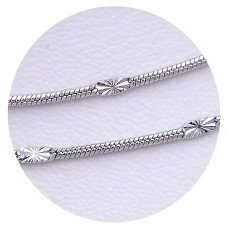 Ланцюжок Stainless Steel. Сталь. Родій. Довжина: 45 см. Ширина: 1 мм.