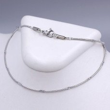 Ланцюжок Stainless Steel. Сталь. Родій. Довжина: 45 см. Ширина: 1 мм.
