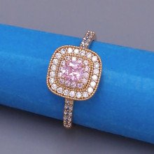 Каблучка XР. Позолота 18К. Камені: циркон. Є: 16р 17р