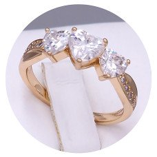 Каблучка XР. Позолота 18К. Камені: циркон. Є: 16р 17р 18р