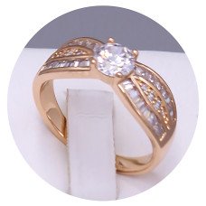 Каблучка XР. Позолота 18К. Камені: циркон. Є: 19р 20р