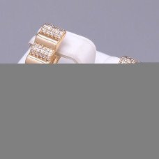 Сережки ХР. Позолота 18К. Камені: білий циркон. Довжина: 19 мм. Ширина: 7 мм.
