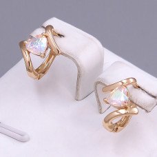 Сережки ХР. Позолота 18К. Камені: бензиновий циркон. Довжина: 13 мм. Ширина: 10 мм.