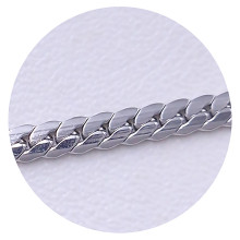 Ланцюжок Stainless Steel. Сталь. Родій. Довжина: 45.5 см. Ширина: 3 мм.