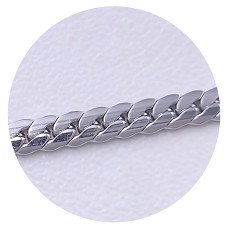 Ланцюжок Stainless Steel. Сталь. Родій. Довжина: 45.5 см. Ширина: 3 мм.