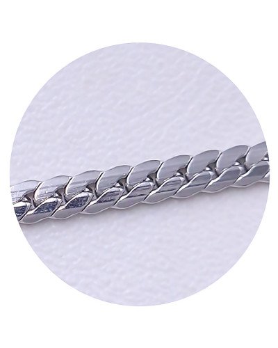 Ланцюжок Stainless Steel. Сталь. Родій. Довжина: 45.5 см. Ширина: 3 мм.