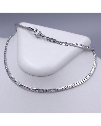 Ланцюжок Stainless Steel. Сталь. Родій. Довжина: 45.5 см. Ширина: 3 мм.