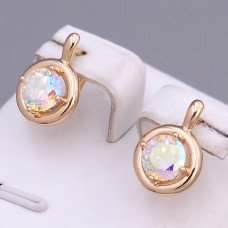 Сережки ХР. Позолота 18К. Камені: бензиновий циркон. Довжина: 15 мм. Ширина: 11 мм.