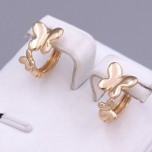 Сережки ХР. Позолота 18К. Діаметр : 14 мм. Ширина: 9 мм.